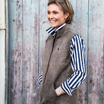 Load image into Gallery viewer, Daylesford Womens Full Button Shirt - Navy &amp; White Stripe
