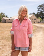 Load image into Gallery viewer, Coolamon Womens Half Button Shirt - Pink
