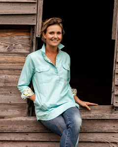Renmark Womens Half Button Shirt